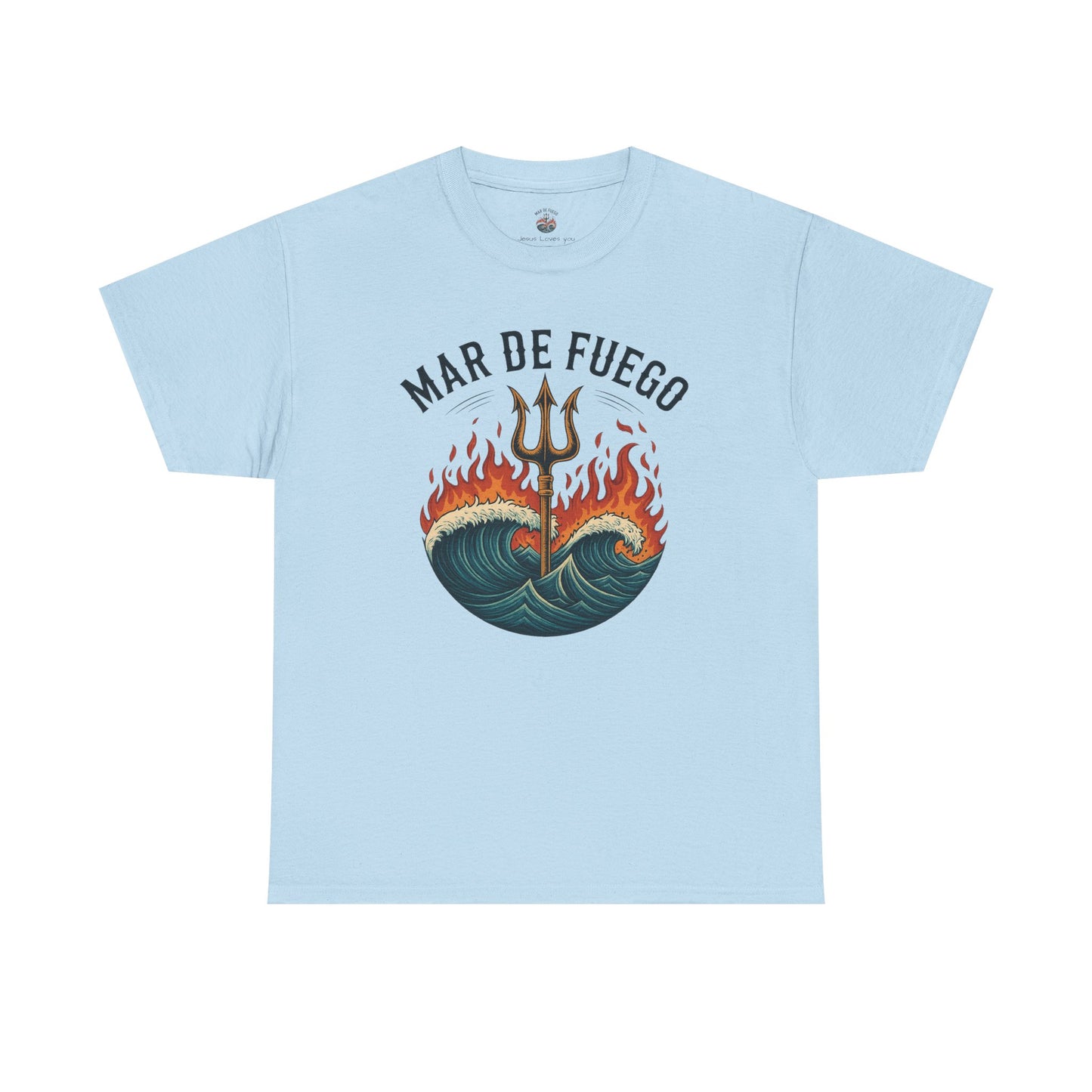 Fiery Waves Cotton Tee | Graphic T-Shirt