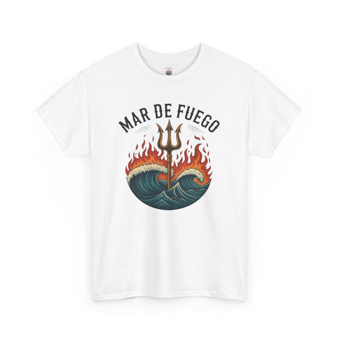Fiery Waves Cotton Tee | Graphic T-Shirt