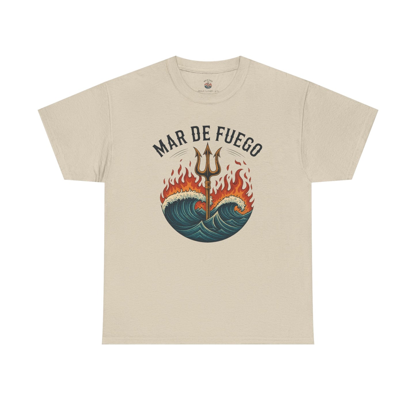 Fiery Waves Cotton Tee | Graphic T-Shirt