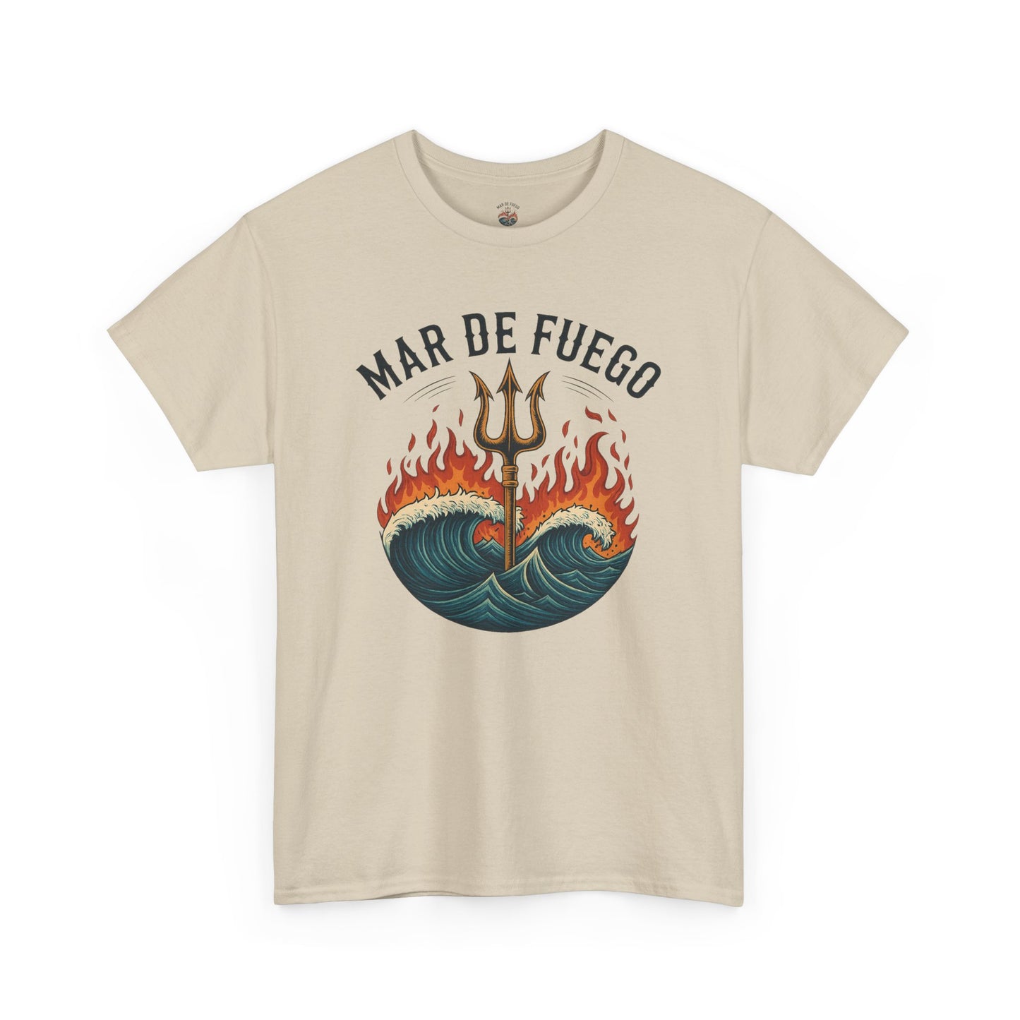 Fiery Waves Cotton Tee | Graphic T-Shirt