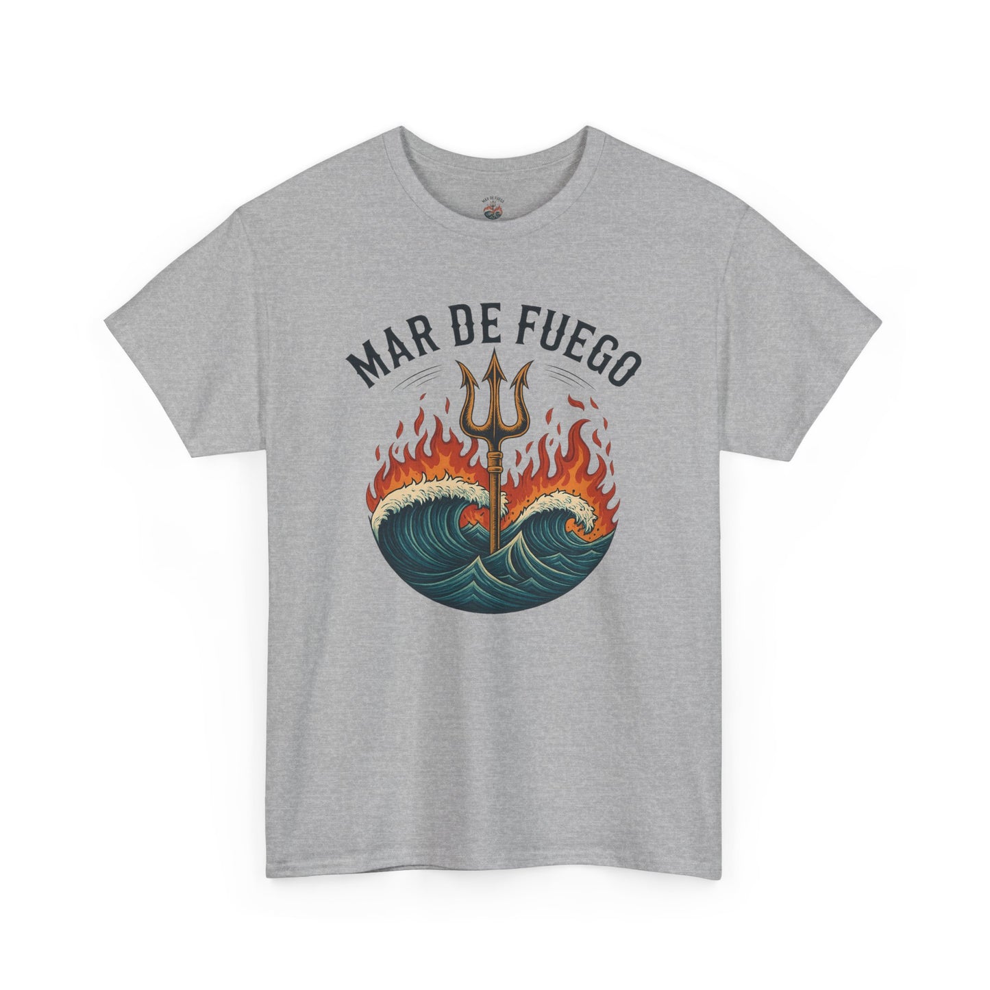 Fiery Waves Cotton Tee | Graphic T-Shirt