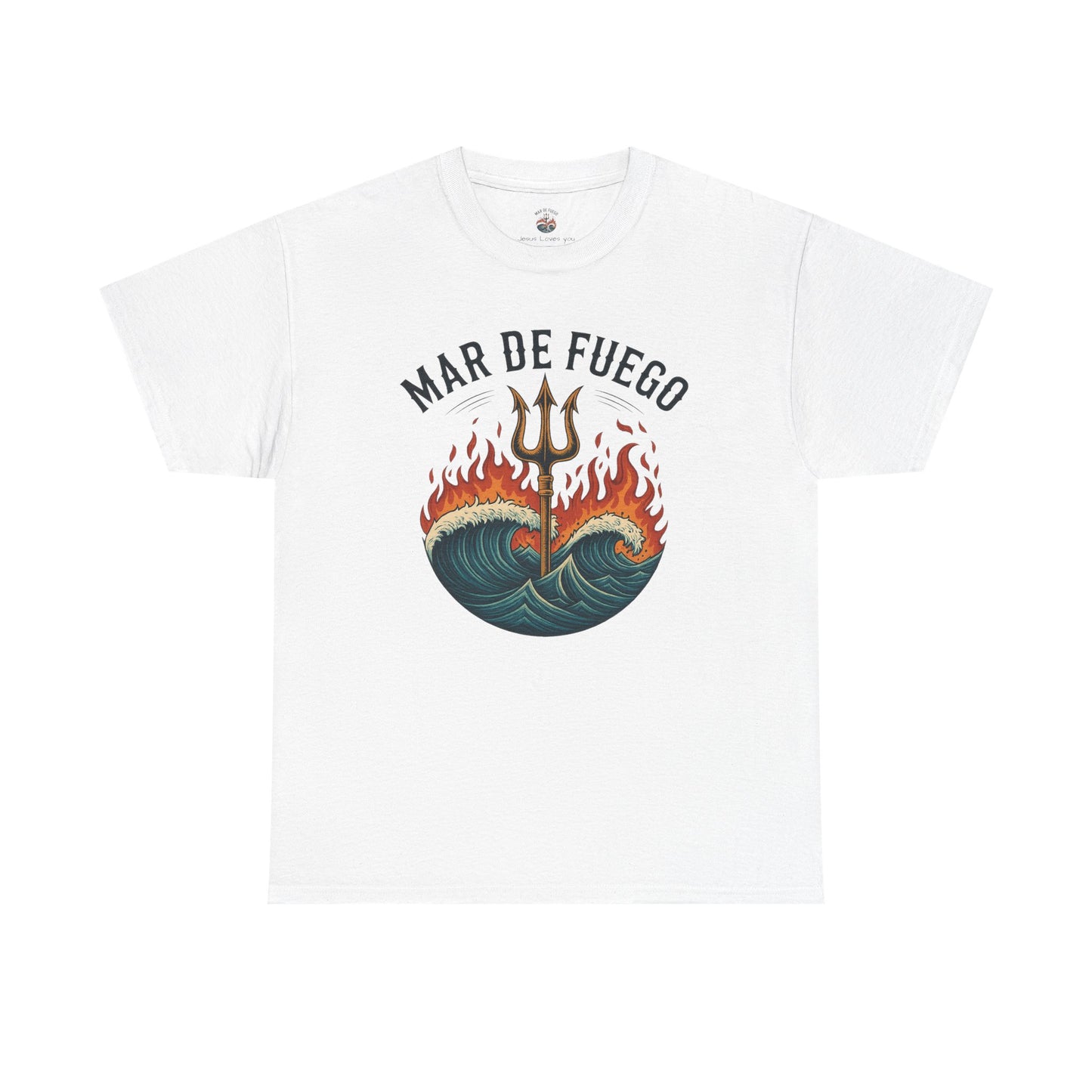 Fiery Waves Cotton Tee | Graphic T-Shirt