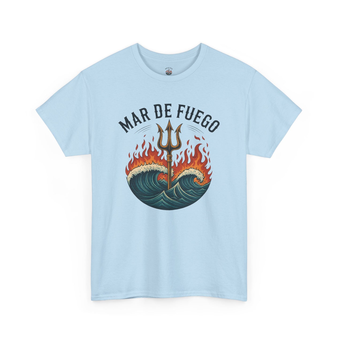 Fiery Waves Cotton Tee | Graphic T-Shirt