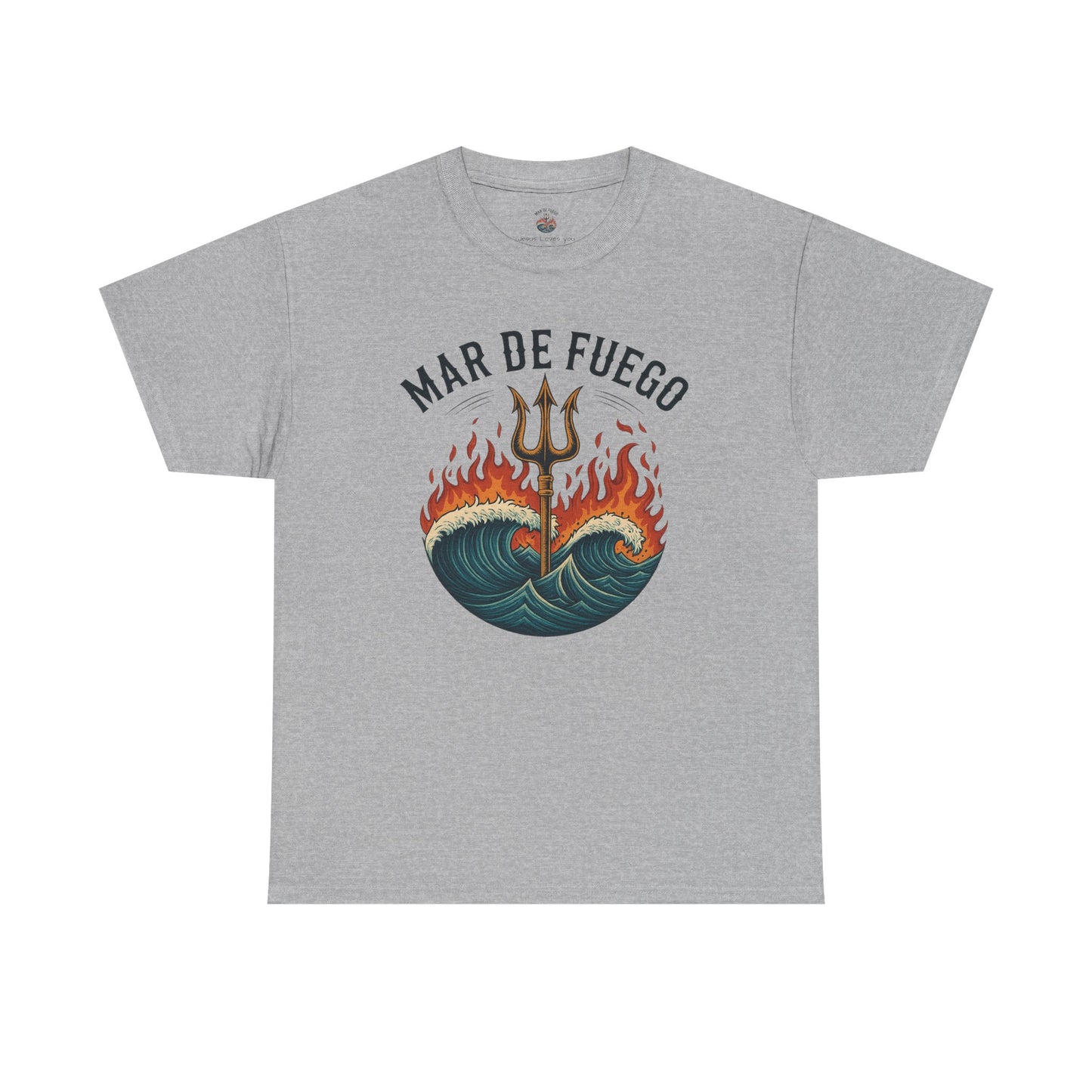 Fiery Waves Cotton Tee | Graphic T-Shirt