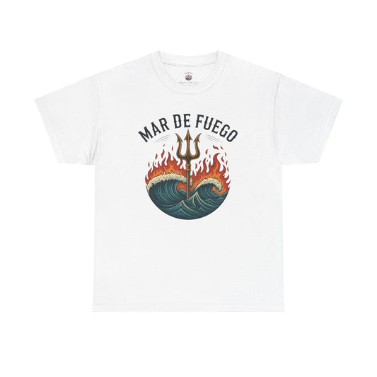 Fiery Waves Cotton Tee | Graphic T-Shirt